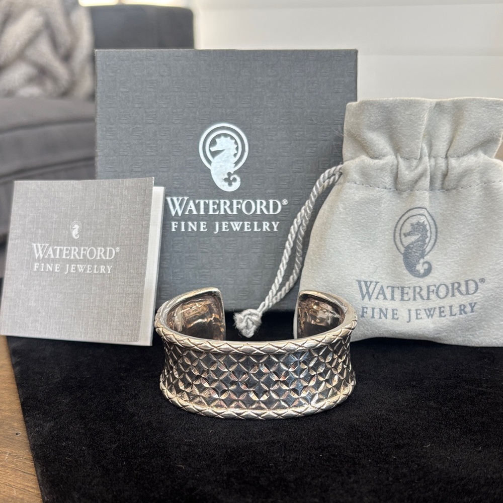 Waterford Silver Textured Cuff Bracelet